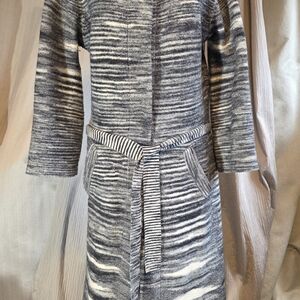 Dolce Cabo Gray and Cream Knit Cardigan